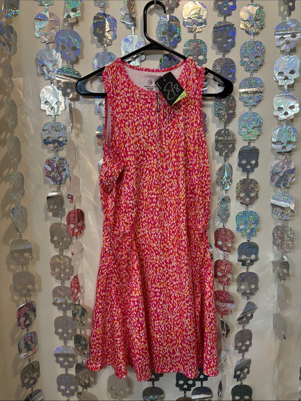 Emerald Pink Multi-Print Sleeveless A-Line Dress